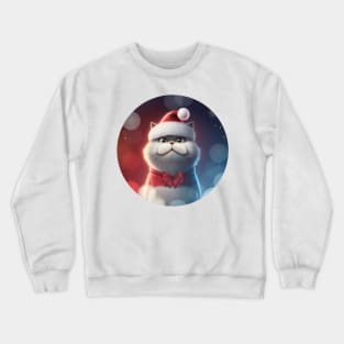 Christmas Cute Santa Cat Crewneck Sweatshirt